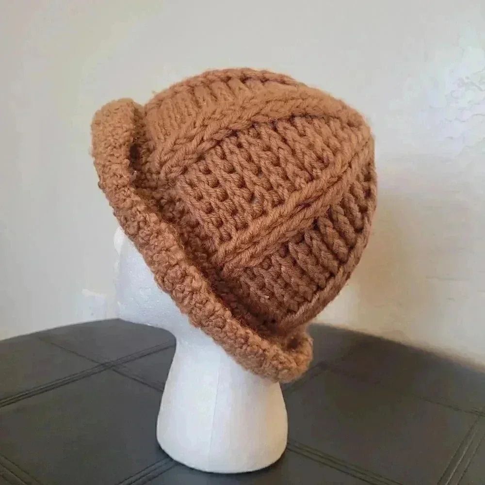 Betmar Unisex Adult Tan Acrylic Knit Yarn Bucket Hat EUC sz OS - Picture 5 of 10